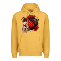 Mustard bandana and roses skull Premium Hoodie - Jasminsmagicworld