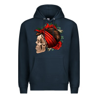 Navy bandana and roses skull Premium Hoodie - Jasminsmagicworld
