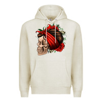 Oatmeal Heather bandana and roses skull Premium Hoodie - Jasminsmagicworld