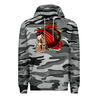Slate Camo bandana and roses skull Premium Hoodie - Jasminsmagicworld