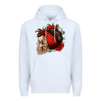 White bandana and roses skull Premium Hoodie - Jasminsmagicworld