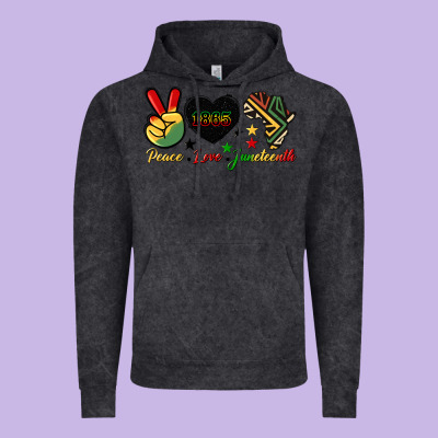 Peace Love Juneteenth 1865 Vintage Hoodie Designed By Hra Design Shop