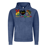 Vintage Denim peace love juneteenth 1865 Vintage Hoodie - HRA Design Shop