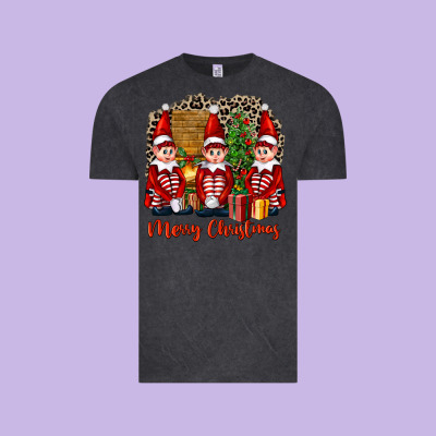Merry Christmas Elfs Vintage Tee Designed By Fadigitalartstudio