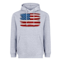 Heather Grey american flag distressed background Heavyweight Hoodie - MaliasSmallBusiness