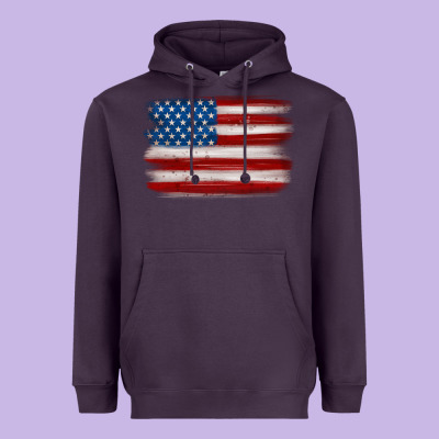 American Flag Distressed Background Heavyweight Hoodie Designed By Maliassmallbusiness