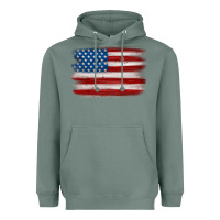 Sage american flag distressed background Heavyweight Hoodie - MaliasSmallBusiness