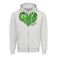 Dove Grey mental health awareness heart Zipper Hoodie - Jasminsmagicworld