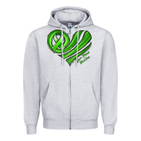 Heather Grey mental health awareness heart Zipper Hoodie - Jasminsmagicworld