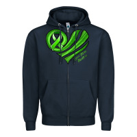 Navy mental health awareness heart Zipper Hoodie - Jasminsmagicworld
