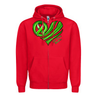 Red mental health awareness heart Zipper Hoodie - Jasminsmagicworld