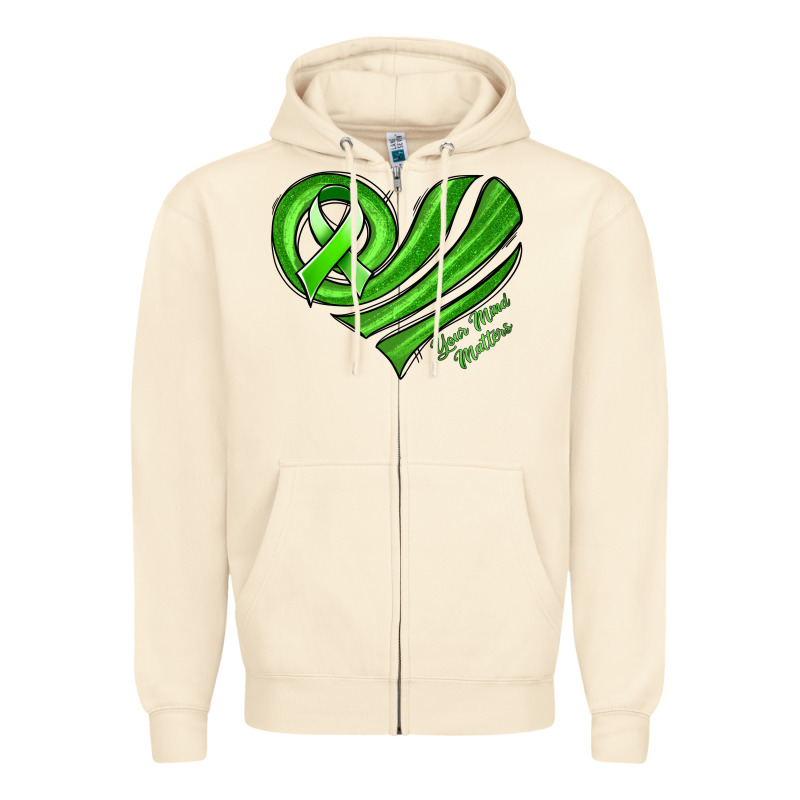 Mental Health Awareness Heart Zipper Hoodie by Jasminsmagicworld | Teevron