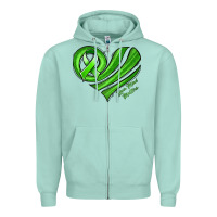 Seafoam mental health awareness heart Zipper Hoodie - Jasminsmagicworld