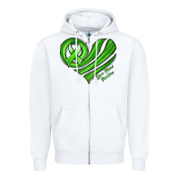 White mental health awareness heart Zipper Hoodie - Jasminsmagicworld