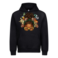 Black american football afro messy bun Urban Hoodie - texasbilliewilder