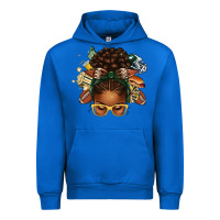 Cobalt american football afro messy bun Urban Hoodie - texasbilliewilder
