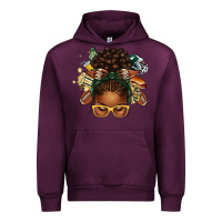 Mauve Wine american football afro messy bun Urban Hoodie - texasbilliewilder
