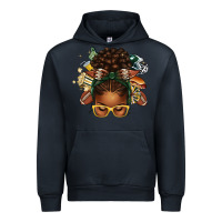 Navy american football afro messy bun Urban Hoodie - texasbilliewilder