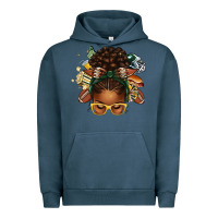 Pigment Midnight Navy american football afro messy bun Urban Hoodie - texasbilliewilder