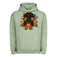 Pigment Oil Green american football afro messy bun Urban Hoodie - texasbilliewilder