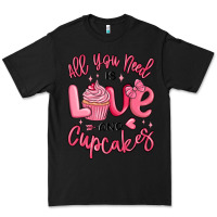 Black all you need is love and cupcakes valentines day Premium Tee - MaliasSmallBusiness