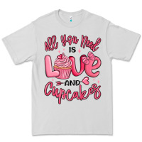 Dove Grey all you need is love and cupcakes valentines day Premium Tee - MaliasSmallBusiness