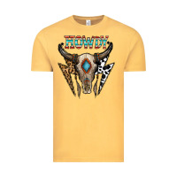 Vintage Mustard howdy boho skull Vintage Tee - CowhideDigitalArt