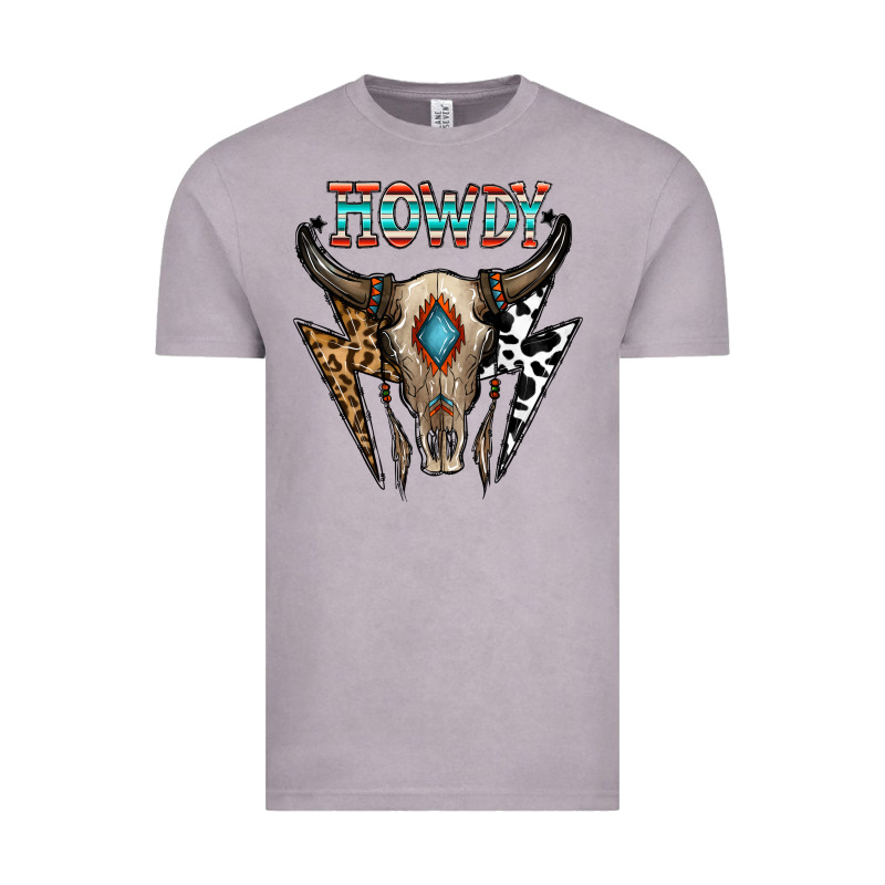Howdy Boho Skull Vintage Tee by CowhideDigitalArt | Teevron