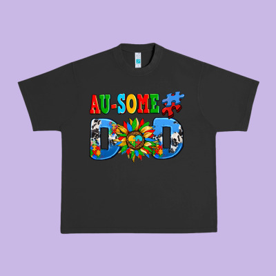Ausome Autism Dad Urban Heavy Tee Designed By Adodesignshop