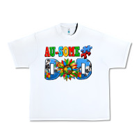 White ausome autism dad Urban Heavy Tee - AdoDesignShop
