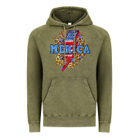 Vintage Olive Merica lightning bolt Vintage Hoodie - Neo Western