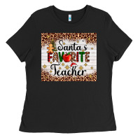 Black santa's favorite teacher Ladies Tee - AdoDesignShop