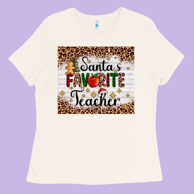 Santa's Favorite Teacher Ladies Tee Designed By Adodesignshop