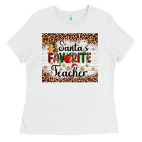 White santa's favorite teacher Ladies Tee - AdoDesignShop