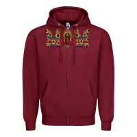 Burgundy mom lady of guadalupe  serape sunflower Zipper Hoodie - Jasminsmagicworld
