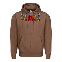 Chestnut mom lady of guadalupe  serape sunflower Zipper Hoodie - Jasminsmagicworld