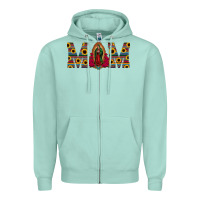 Seafoam mom lady of guadalupe  serape sunflower Zipper Hoodie - Jasminsmagicworld