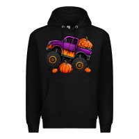 Black halloween jack o lantern monster truck Premium Hoodie - Jasminsmagicworld