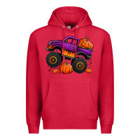 Cardinal halloween jack o lantern monster truck Premium Hoodie - Jasminsmagicworld