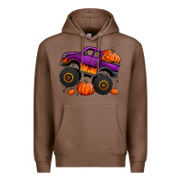 Chestnut halloween jack o lantern monster truck Premium Hoodie - Jasminsmagicworld