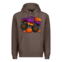 Coffee halloween jack o lantern monster truck Premium Hoodie - Jasminsmagicworld