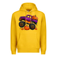 Lemon halloween jack o lantern monster truck Premium Hoodie - Jasminsmagicworld