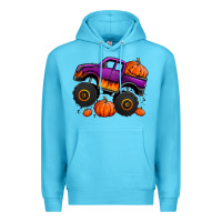 Ocean Blue halloween jack o lantern monster truck Premium Hoodie - Jasminsmagicworld