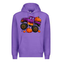 Purple halloween jack o lantern monster truck Premium Hoodie - Jasminsmagicworld