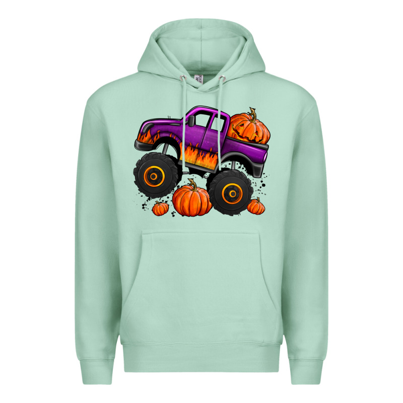 Halloween Jack O Lantern Monster Truck Premium Hoodie by Jasminsmagicworld | Teevron