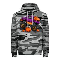 Slate Camo halloween jack o lantern monster truck Premium Hoodie - Jasminsmagicworld