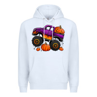 White halloween jack o lantern monster truck Premium Hoodie - Jasminsmagicworld