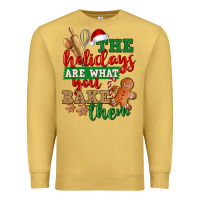 Antique Gold The holidays are what you bake them Premium Sweatshirt - NancyCooperArtShop