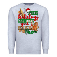 Heather Grey The holidays are what you bake them Premium Sweatshirt - NancyCooperArtShop