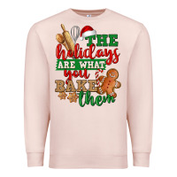 Pale Pink The holidays are what you bake them Premium Sweatshirt - NancyCooperArtShop